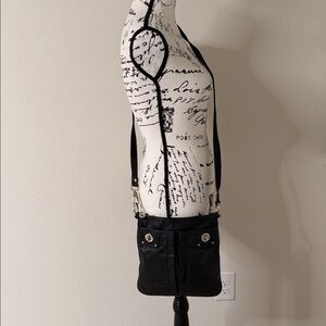 Marc by Marc Jacobs Black Soft Leather Turnlock Crossbody Bag